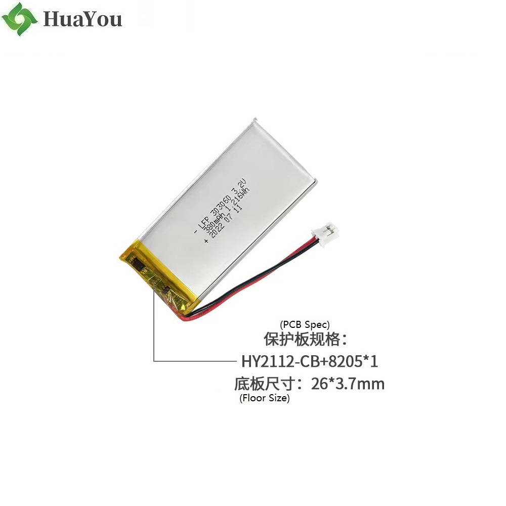 303060 3.2V 380mAh Li-polymer Battery 