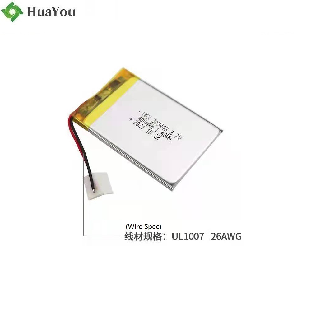 303448 3.7V 400mAh Rechargeable Battery