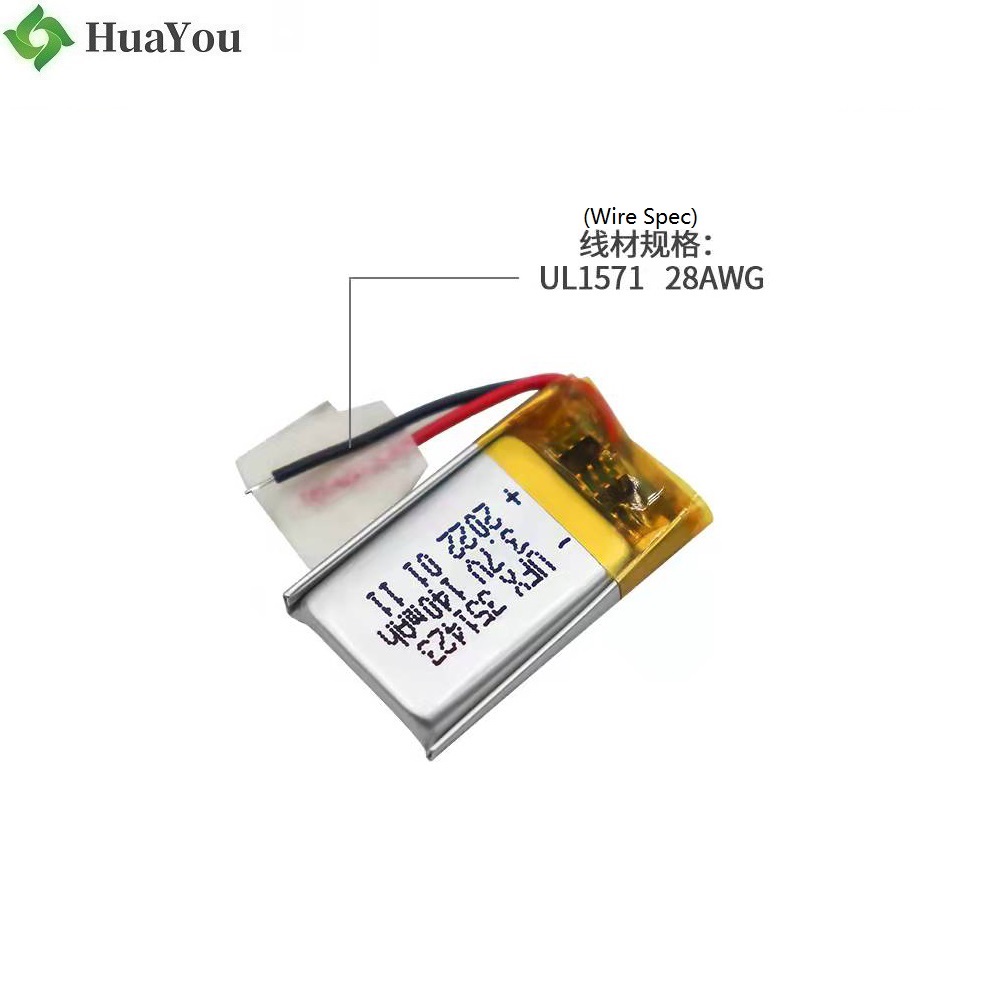 351423 3.7V 180mAh Rechargeable Battery