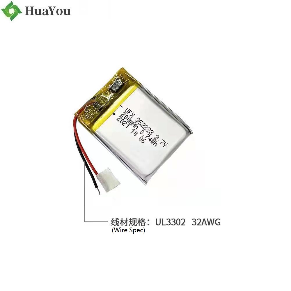 352228 3.7V 200mAh Lithium-ion Polymer Battery