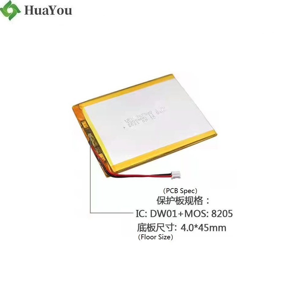 367599 3.7V 3200mAh Lithium-ion Polymer Battery