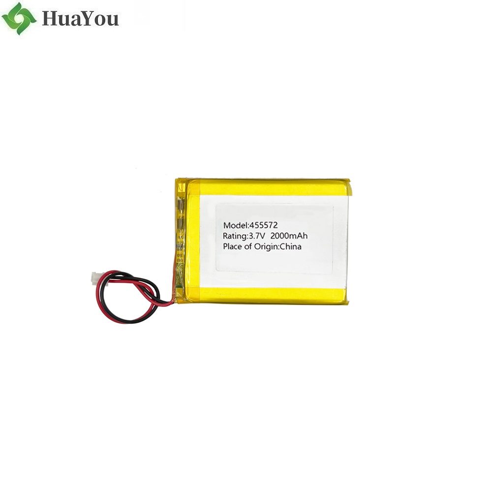 455572 3.7V 2000mAh Rechargeable Battery