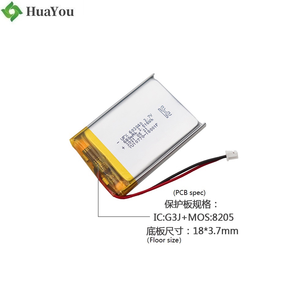 603040 3.7V 680mAh Polymer Li-ion Battery
