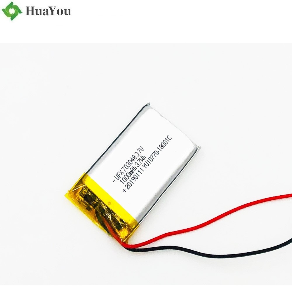 703048 1000mAh 3.7V Lithium Polymer Battery 