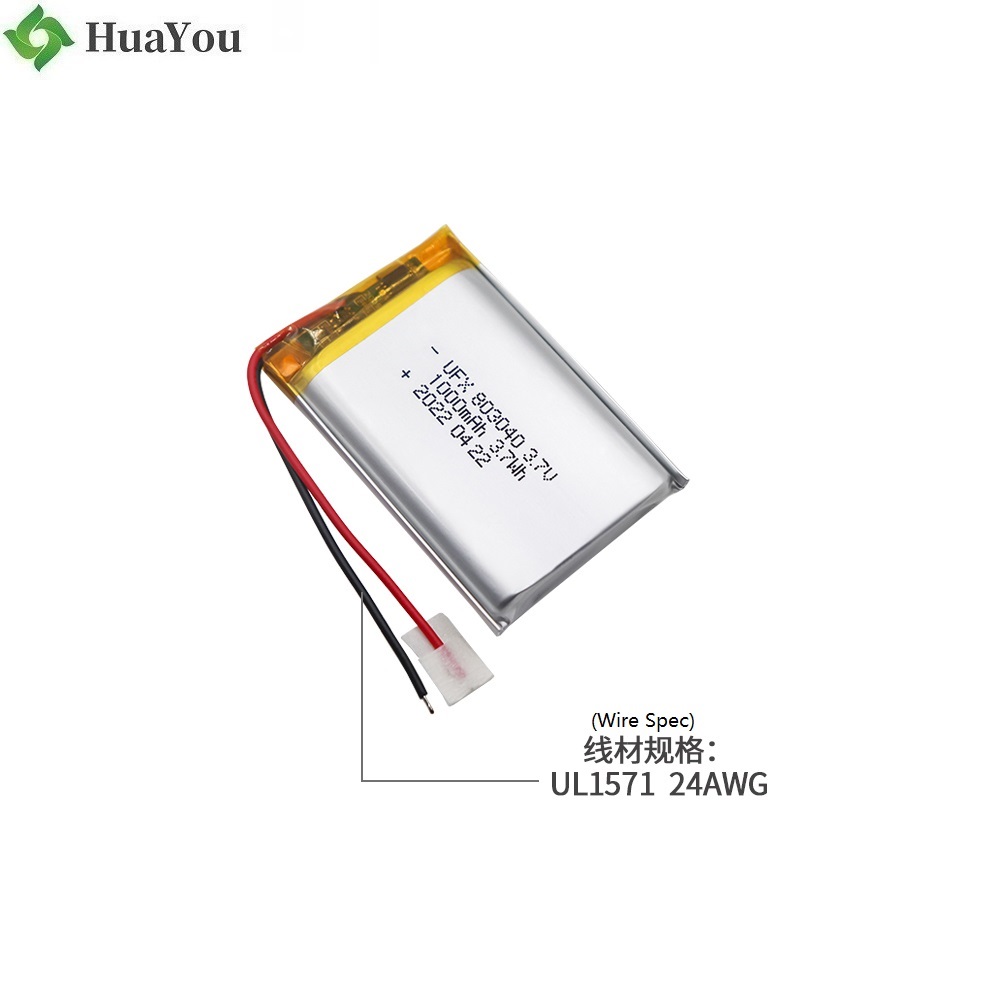 803040 3.7V 1000mAh Lipo Battery