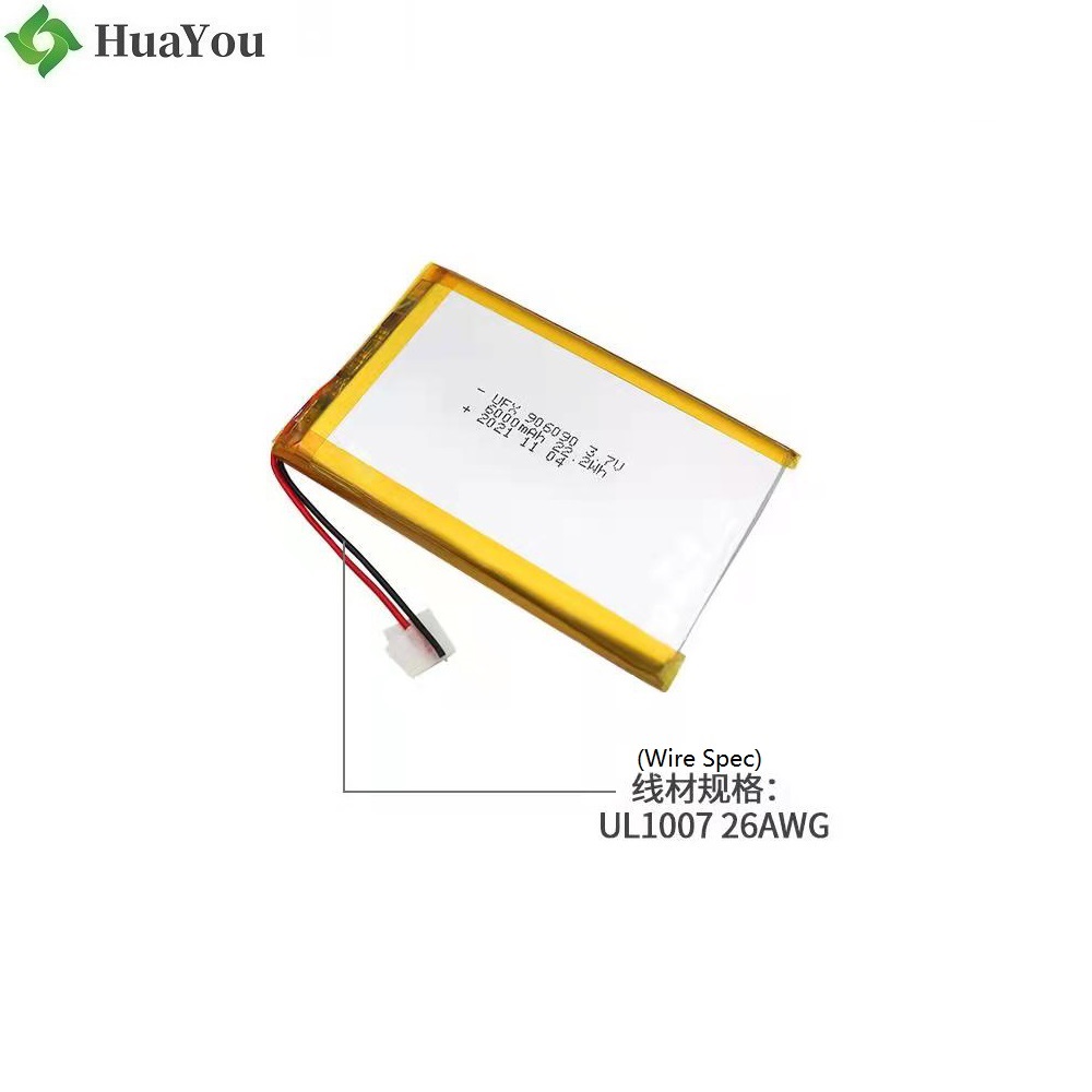 906090 3.7V 6000mAh Li-po Battery